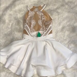 White Lace Halter Dress